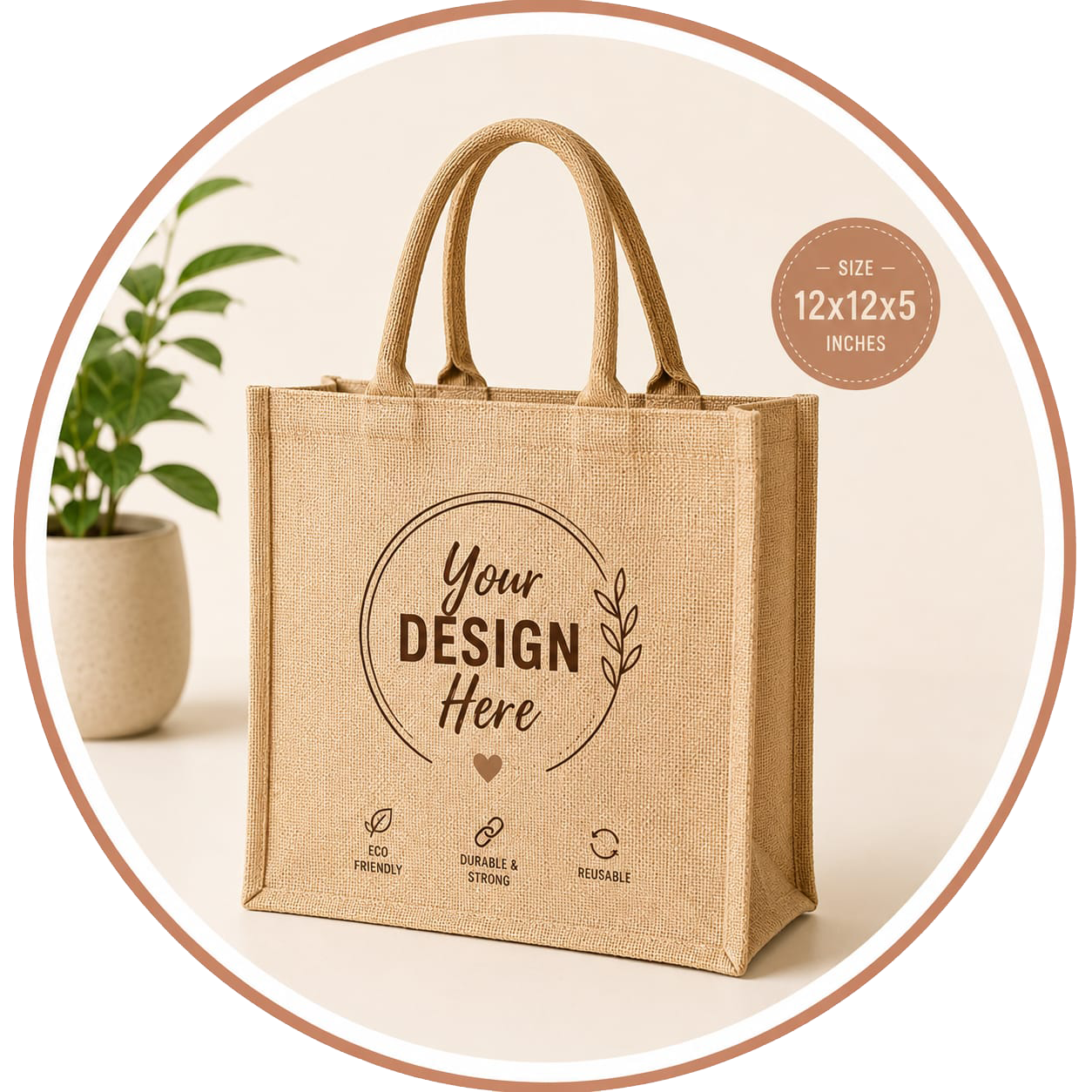 Custom jute tote bag